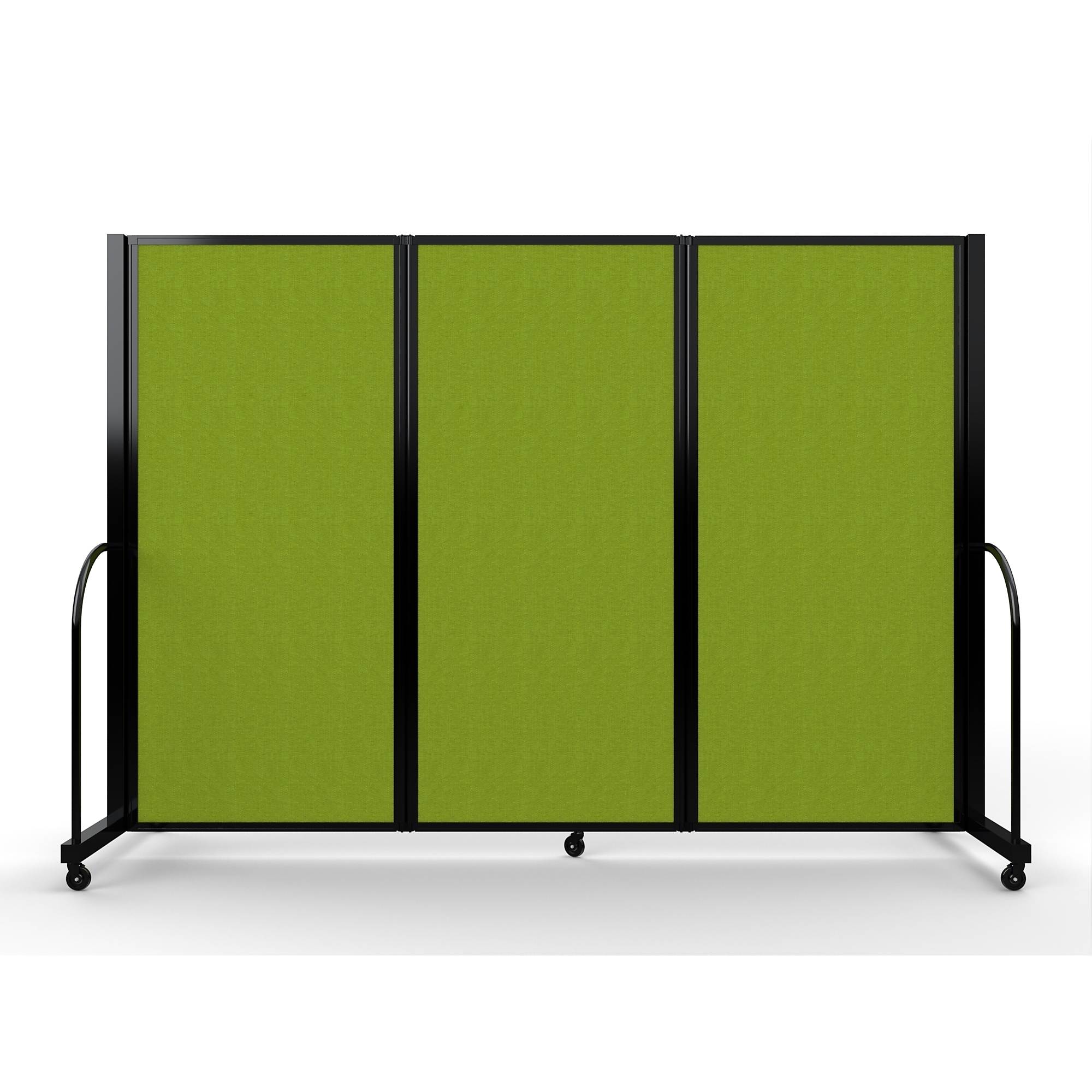 Screenflex Full Motion Divider — 6ft. x 8ft. 7in., Black Frame, Apple Green, Model# FSH-603-B-DA